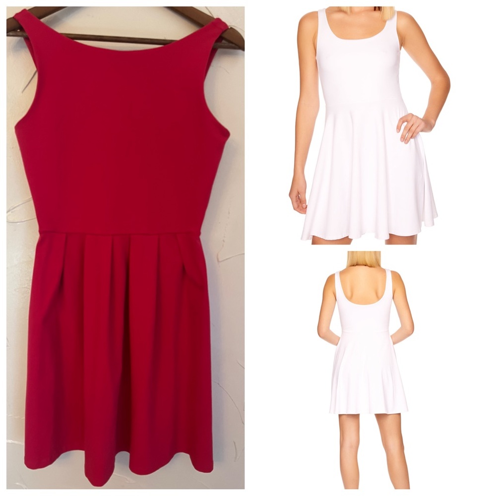 Susana Monaco Fit & Flare Watermelon High Neck Tank Supplex Dress SZ L